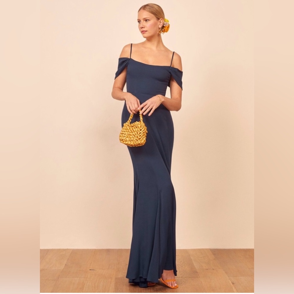 Reformation Larkspur Dress in Navy - Size 2